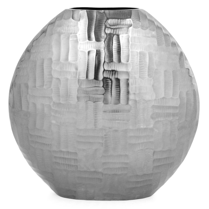 Metal Table Vase, 42cm H x 42cm W x 18cm D, Silver