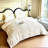 Ultra Soft Fluffy White Rabbit Comforter Set - Queen Size Plush Shaggy Flannel Velvet Bedding with Stripes, Includes 1 Comforter and 2 Pillowcases