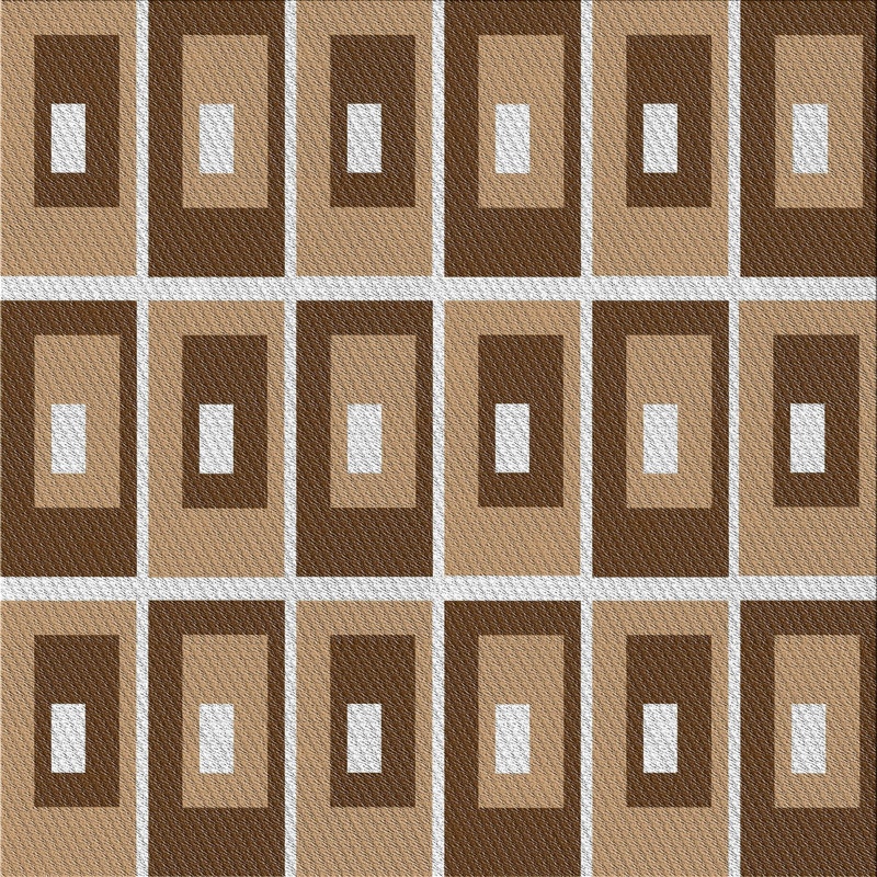 Tapis décoratif à motif géométrique brun Quint, Carré 7 pi