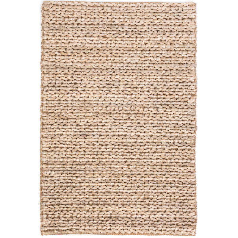 Jute Handwoven Bleached Oak Rug, Rectangle 3' x 5'