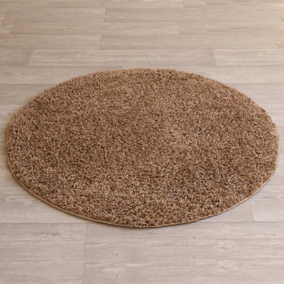 Élégant tapis moka - 100% polypropylène, 31,5 po de diamètre, 30 mm de hauteur des poils, 1800 g / m² | Antibactérien, dessous de jute durable | Facile à nettoyer avec l'aspirateur | Parfait pour le salon, la chambre à coucher et le bureau