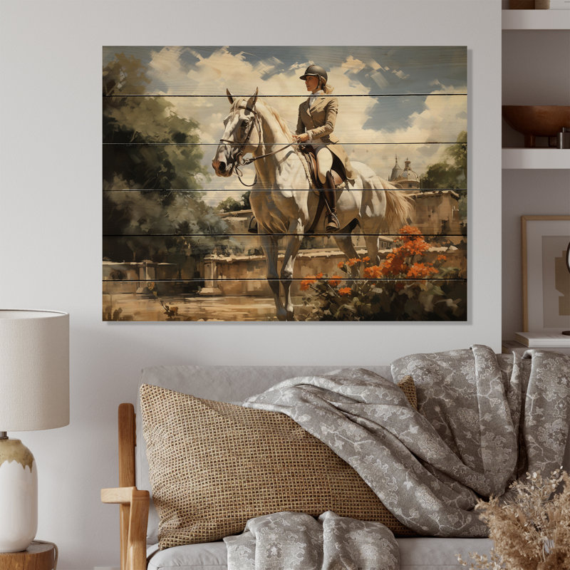 Carleny Country Club Equitation Elegance I - impression sur bois sans cadre, H 30 po x l 40 po x P 0,78 po