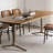 Nordic Minimalist Rectangular Dining Table Oak Solid Wood Top Metal Base Dining Table-101106435