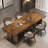 Brown Rectangular Solid Wood Dining Table-245076221