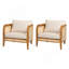 Chaise avec accoudoirs d'extérieur rembourrée, ensemble de 2