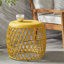 Table d'appoint en fer jaune mat, ornement, 20,03 po x 20,03 po x 17,45 po, poids maximal de 20 lb, élément renforcé, capacité de croissance accrue-1457300756