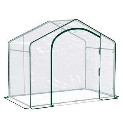 Serre de jardin portative Outsunny 1,83 m x 0,91 m x 1,52 m avec bâche en PVC transparent, structure en acier, idéale pour les légumes et les fleurs.