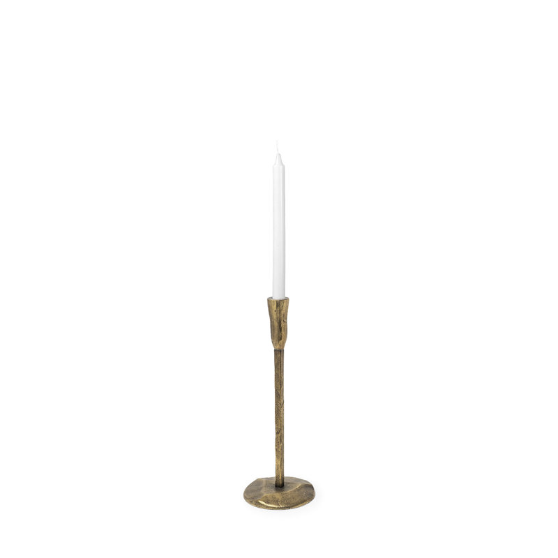 Bougeoir de table en métal Diaz, Doré, H 14 po x l 5 po x P 5 po