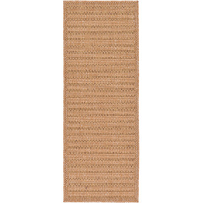 Tapis rayé brun clair intérieur / extérieur
