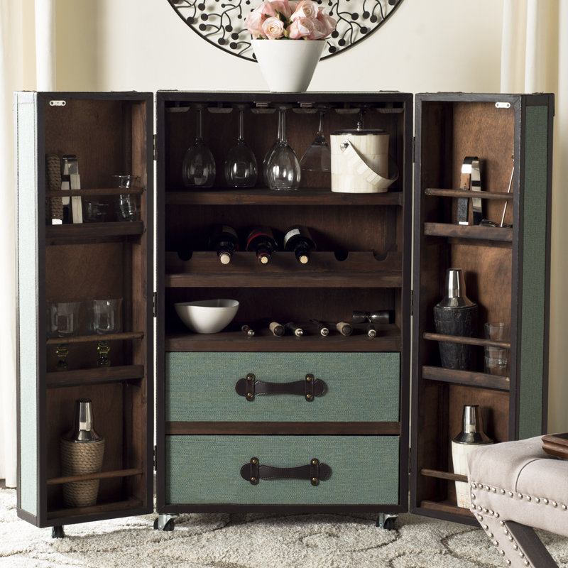 Greely Bar Cabinet with Wine Storage, Sage