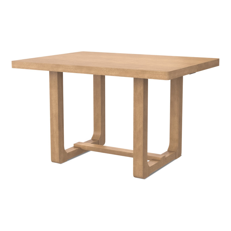 Dremon Trestle Dining Table, Natural Wood