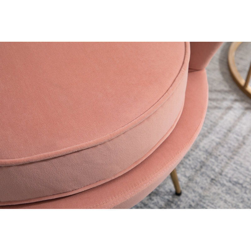 Mcguire 84Cm Wide Velvet Tub Chair, Coral