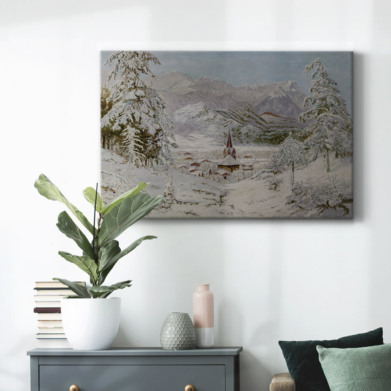 Paysage rétro - Toile tendue avec châssis, H 33 po x l 49 po x P 1,5 po, Toile tendue