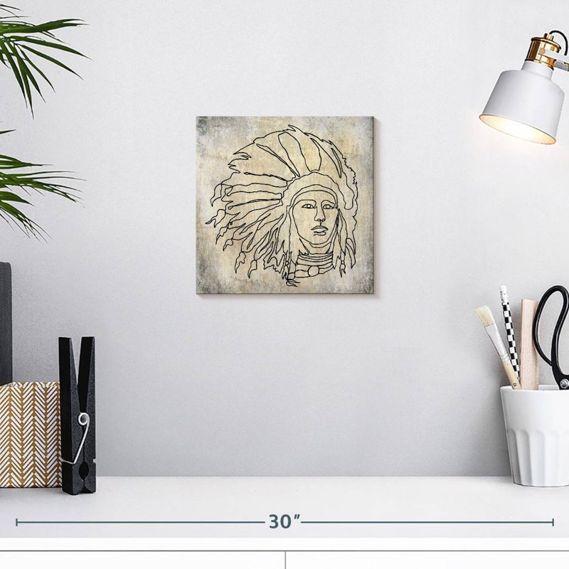 Lelar Indigenous Indian Chief, 10" H x 10" W