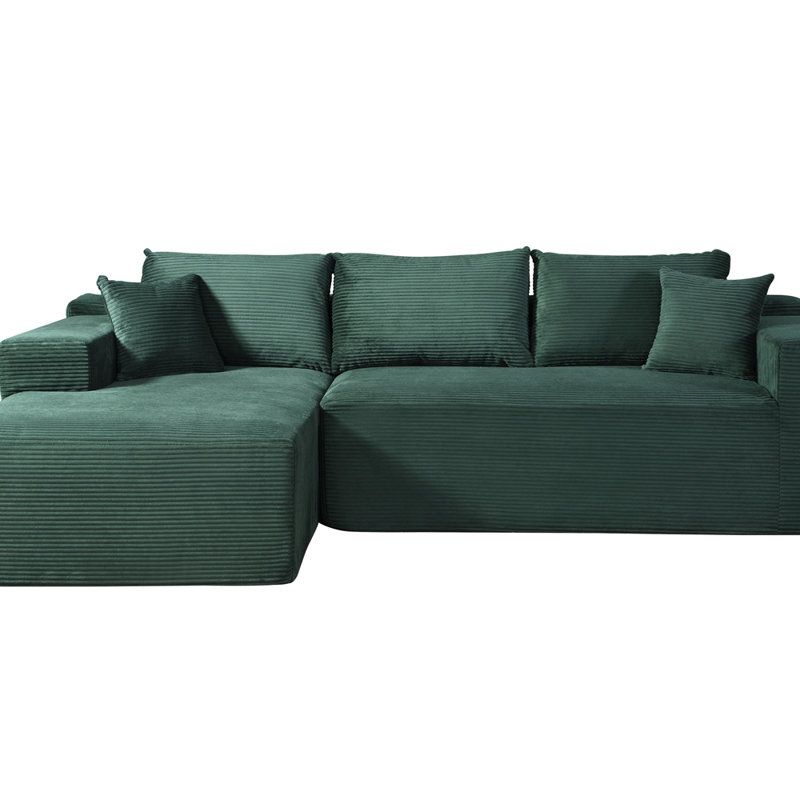Canapé convertible en L 2 pièces dans une boîte avec coussins, canapé modulaire 3 places, meubles de salon à compression