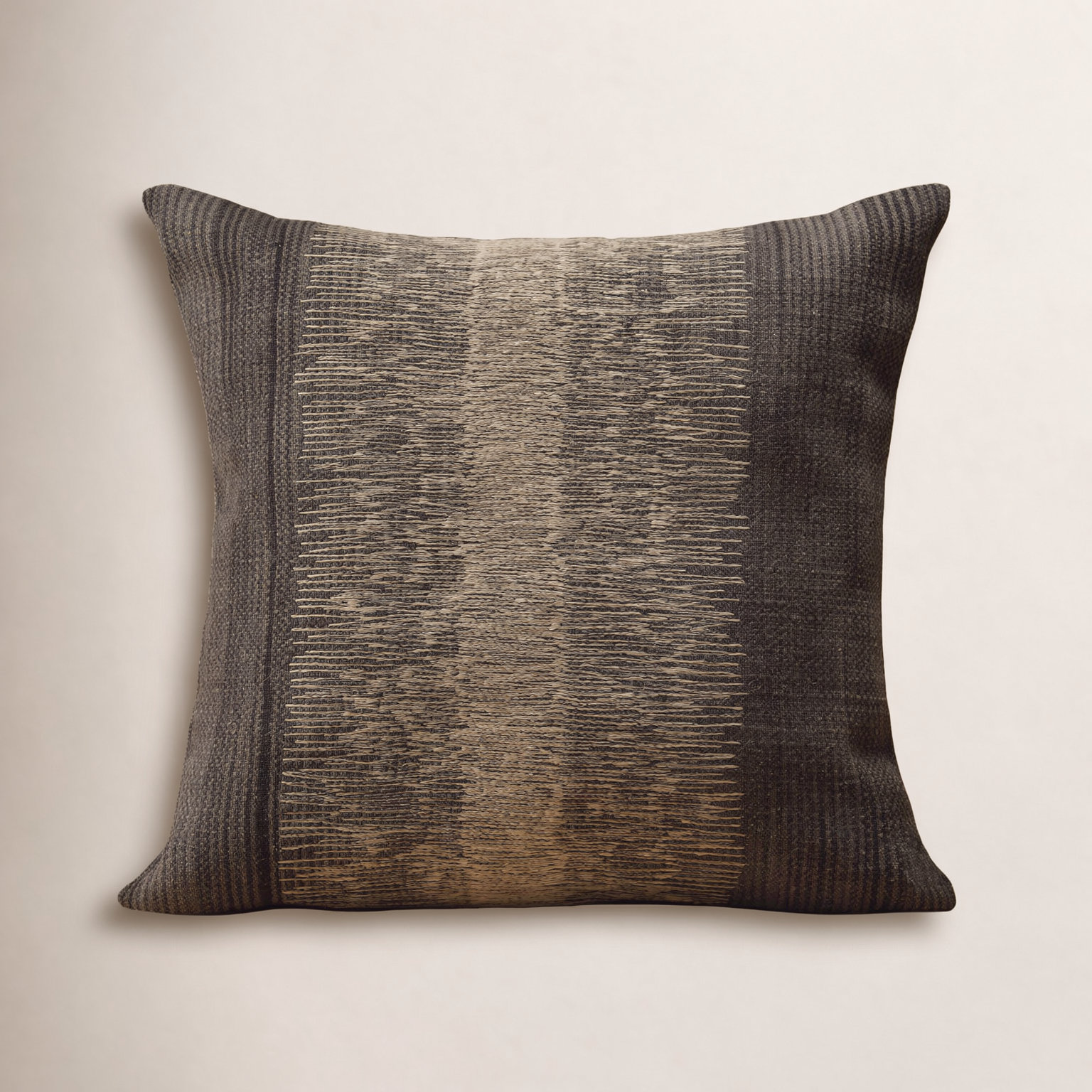 Gowan Handmade Ombre Lumbar Pillow, Black, Square 24", 100% Poly Fill