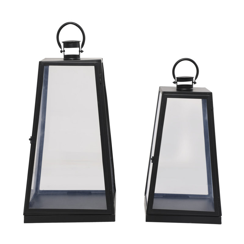 Ensemble de lanternes noires en métal pour l'intérieur et l'extérieur