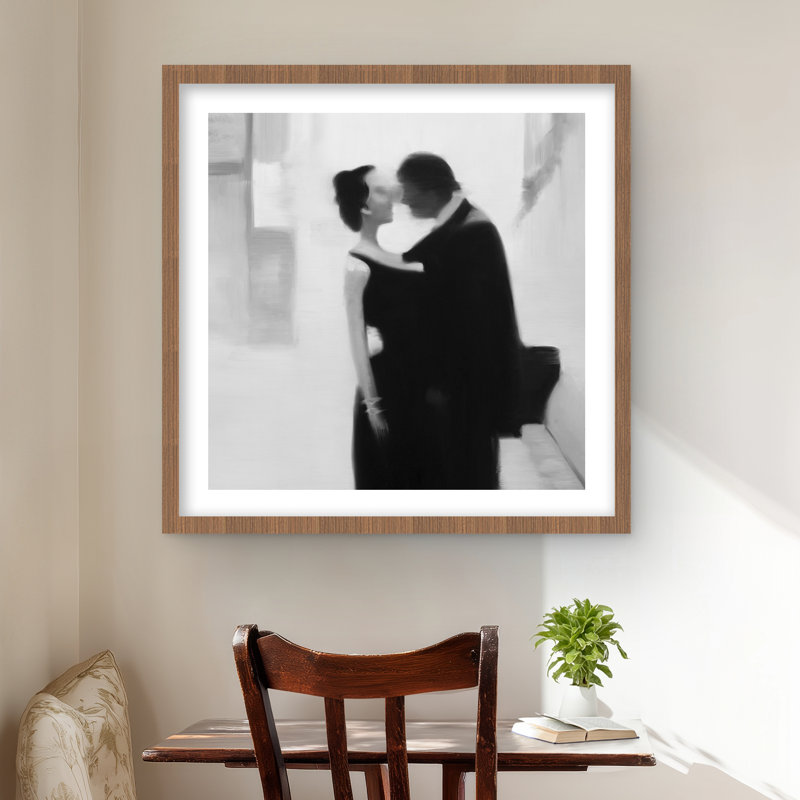 Couple dans la rue - Reproduction matte encadrée pour la décoration intérieure