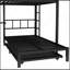 Grand lit superposé simple avec garde-robe intégré, lit superposé en métal avec lit gigogne, bureau pliable, échelles, conception à réduction de bruit, noir-1719468705