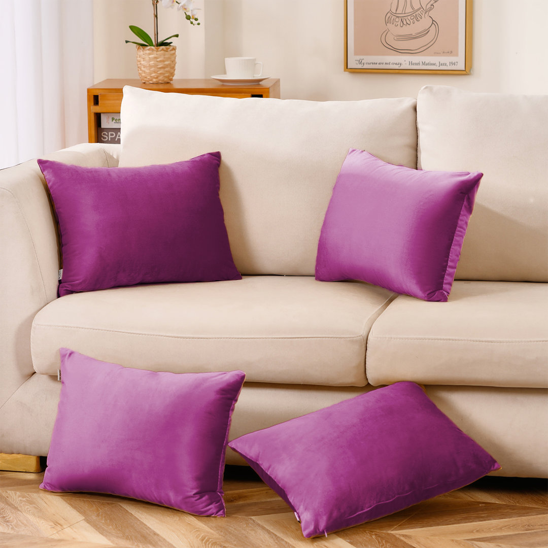 Velvet Pillow Cover (Set Of 4 Pillow Covers Only) (Set of 4) WARISI 