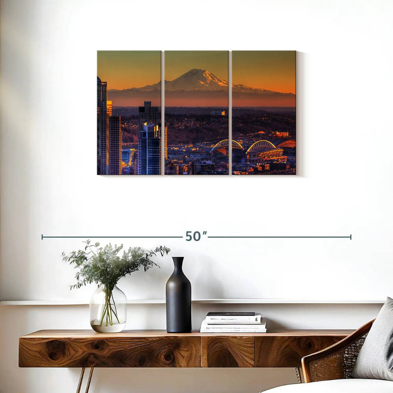 Sirci Seattle, coucher de soleil brillant, H 20 po x l 33 po