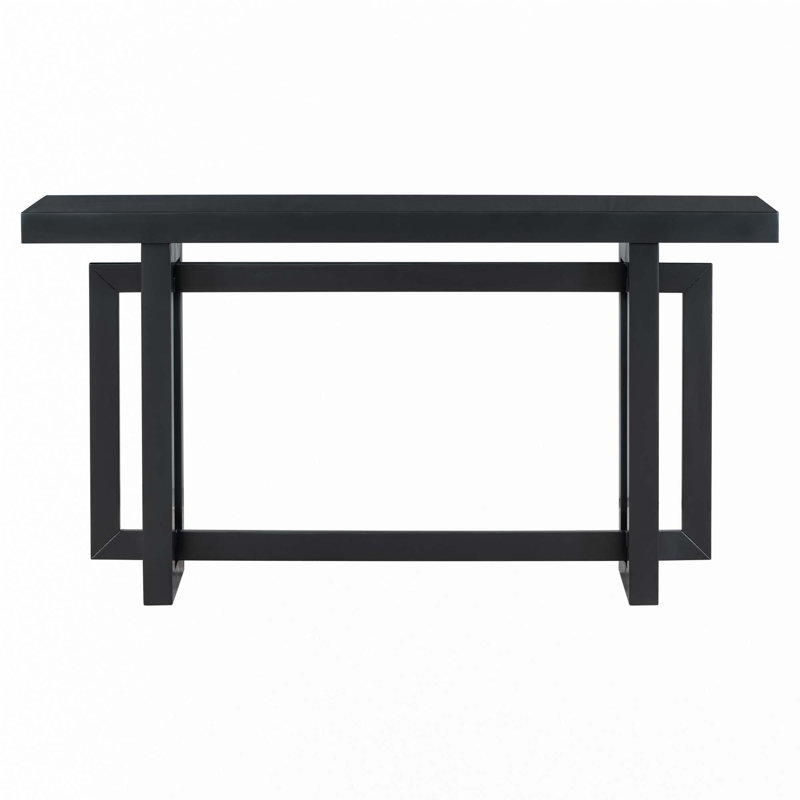 Table d'entrée 59,1 "peinte avec placage de pin, Noir
