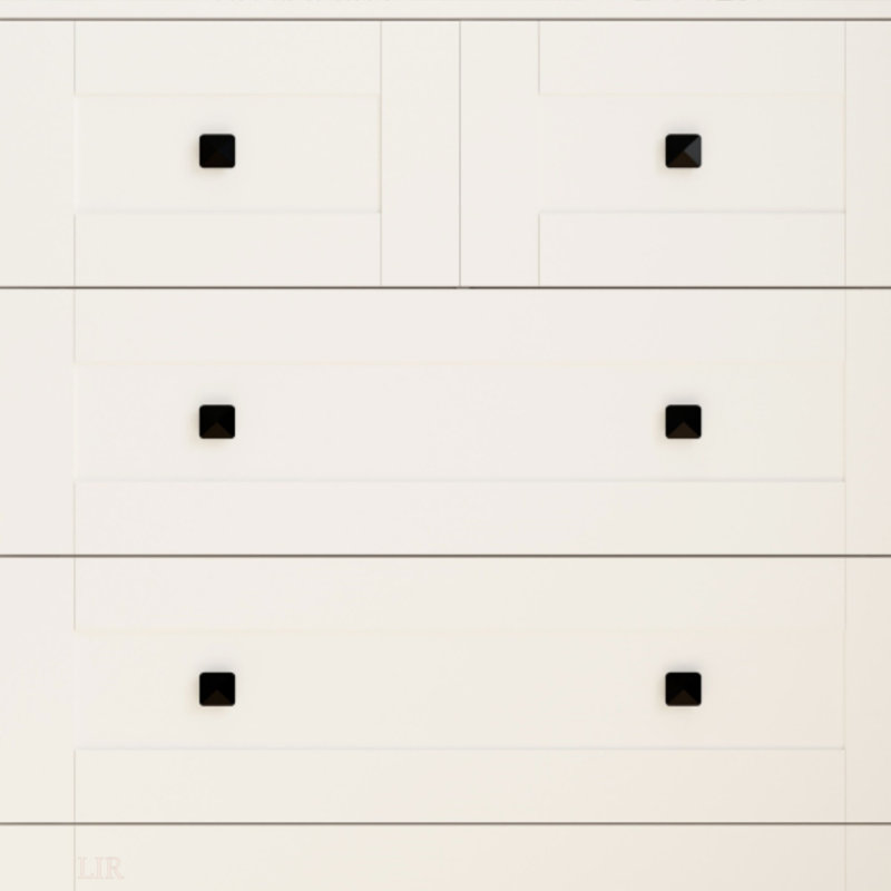 Commode à tiroirs avec porte de ferme blanche, facile à assembler