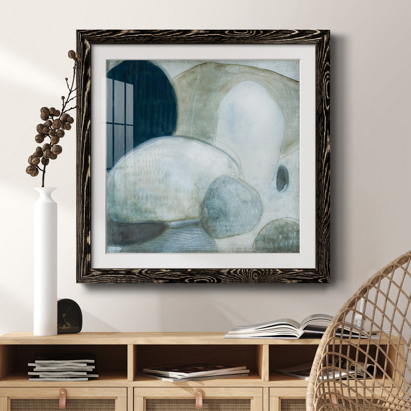 Aucune pierre non retournée - peinture encadrée, H 20 po x l 20 po x P 1,5 po, Cadre noir