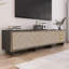 Meuble télé rétro en bois manufacturé noir-989661462