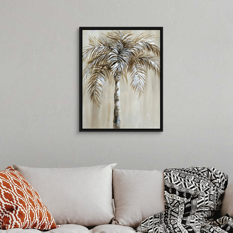 Palmier I, art mural sur toile, Toile tendue, H 14 po x l 11 po x P 1,25 po