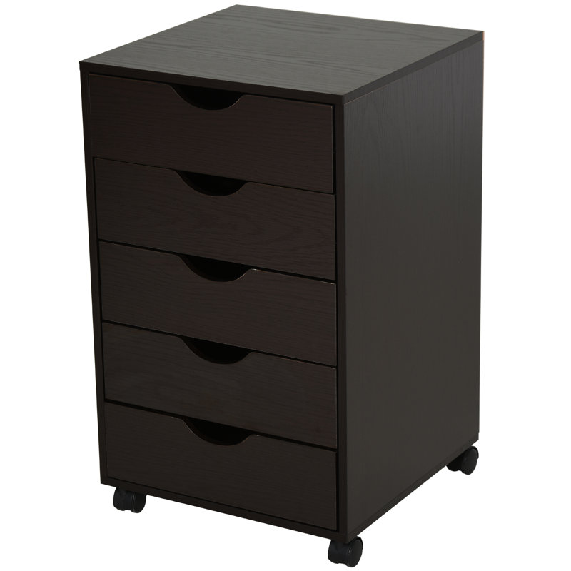 Laga 15.75'' Wide 5 - Drawer Filing Storage Cabinet, Brown