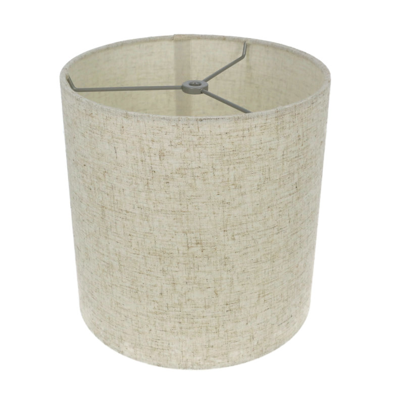 Abat-jour tambour en lin (araignée), H 10 po x l 10 po x P 10 po, Beige clair