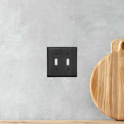 Plaque murale double en fer noir Ageless