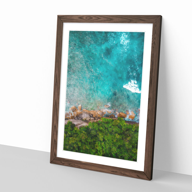 Atuh Beach in Bali Indonesia - Picture Frame Painting Print, Walnut Framed, 87cm H x 62cm W x 2cm D