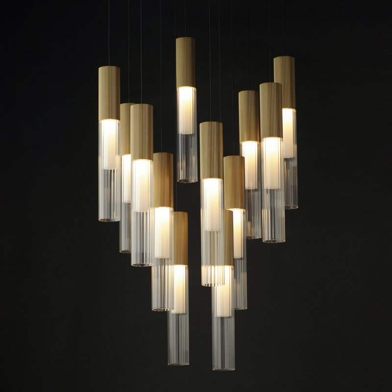 12 - Light Gold LED Cluster Pendant