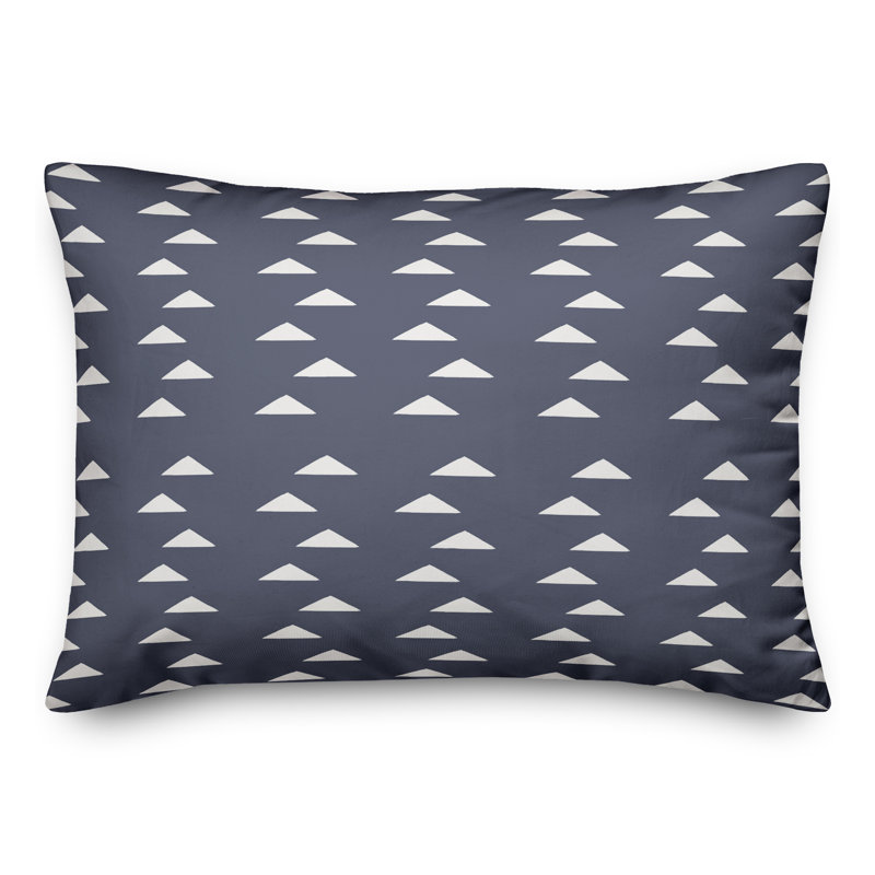 Housse de coussin rectangulaire d'extérieur et insert Triangle Patterns 19, Bleu