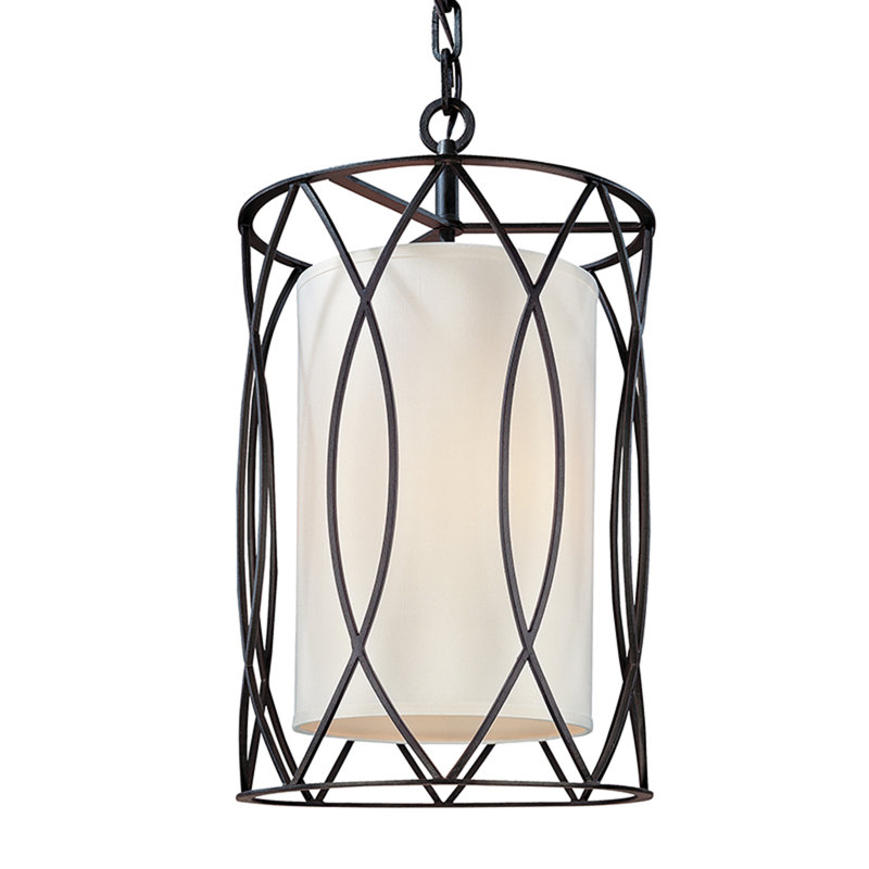 Luminaire suspendu cylindrique de style lanterne à 4 lumières Sausalito, H 22 po x l 13 po x P 13 po, Bronze
