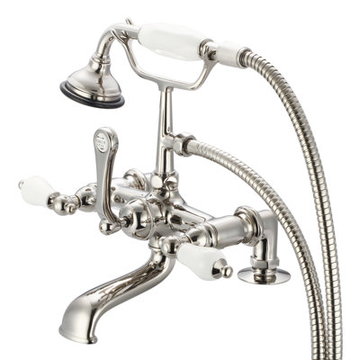 Stonington 3 Handle Deck Clawfoot Tub Faucet