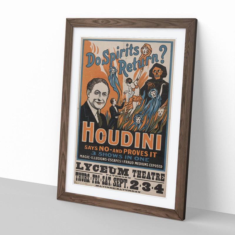 Houdini - Picture Frame Graphic Art, 65cm H x 48cm W x 2cm D, Walnut Framed