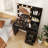 Vanity Desk with 3-Color Lights and Power Outlets-1808293079
