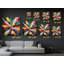 «Vibrant Multi-Color Abstract Paint Splash», art moderne sur fond noir, impression sur toile tendue-2060633650