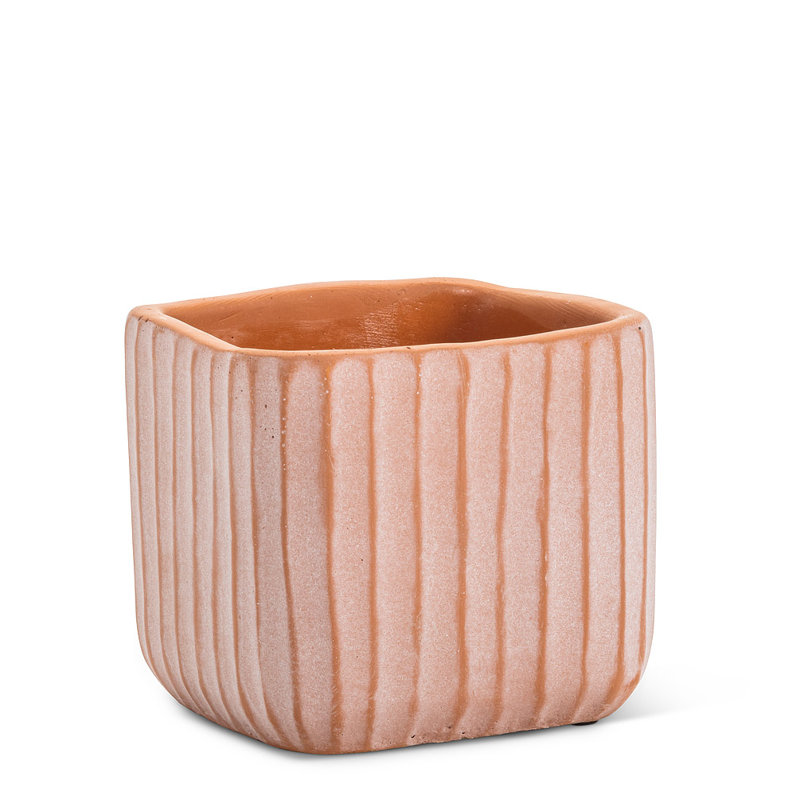 Boîte à fleurs en ciment Ridge, H 3,5 po x l 3,5 po x P 3,5 po, Orangé