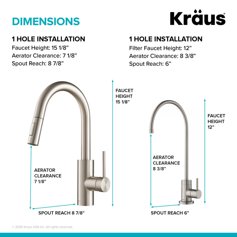 KRAUS Oletto Pull-Down Kitchen Faucet, Spot Free Stainless Steel