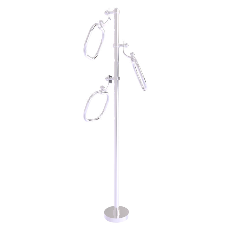 Porte-serviettes sur pied Gober, Chrome satiné