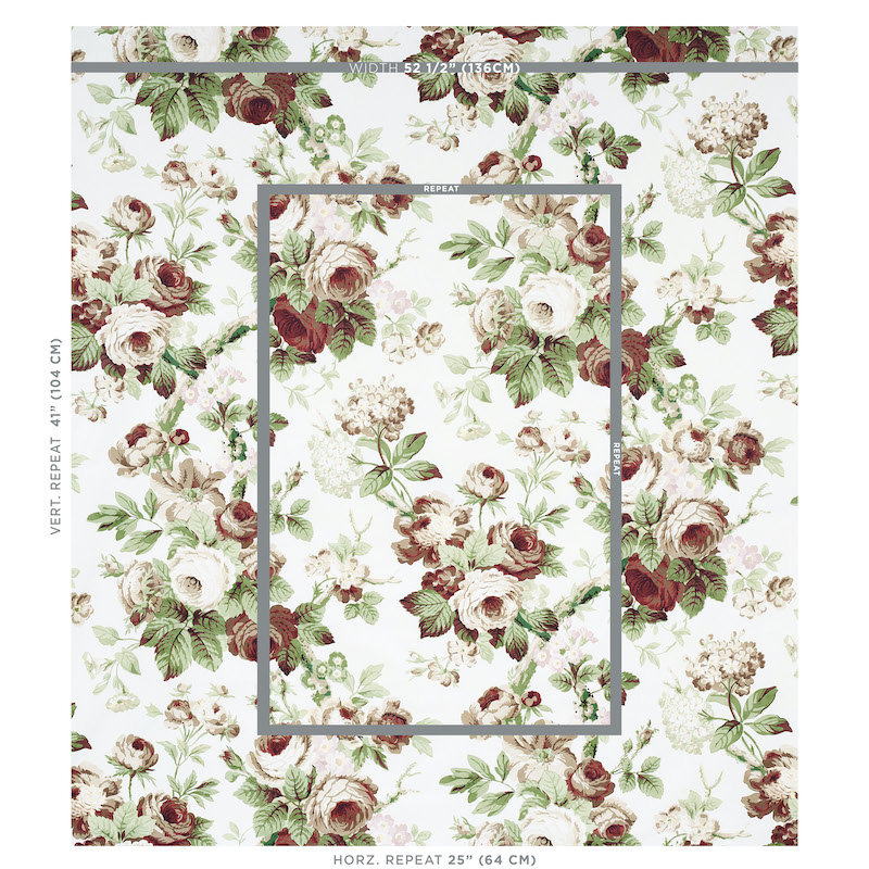 Tissu floral Nancy, Grisaille