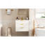Armoire murale suspendue 24 po avec tiroir double, petit lavabo de salle de bain rectangulaire flottant avec trou de robinet simple et trop-plein, armoire de salle de bain moderne avec lavabo en céramique-413633752