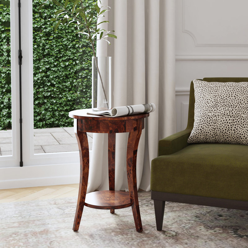 Holdin Round 18"W Side Table, Light Brown