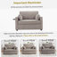 Canapé-lit simple polyvalent avec matelas pliable, table d'appoint pliable, pochette de rangement et ports USB pour des espaces de vie compacts-1000427346