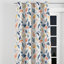 Rideaux occultant Boho - rideau à œillets à motif cachemire botanique orange - 1 panneau