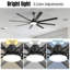 84 Inch Modern Large Design Ceiling Fans With Smart Remote Control 8 Fan Blades For Living Room